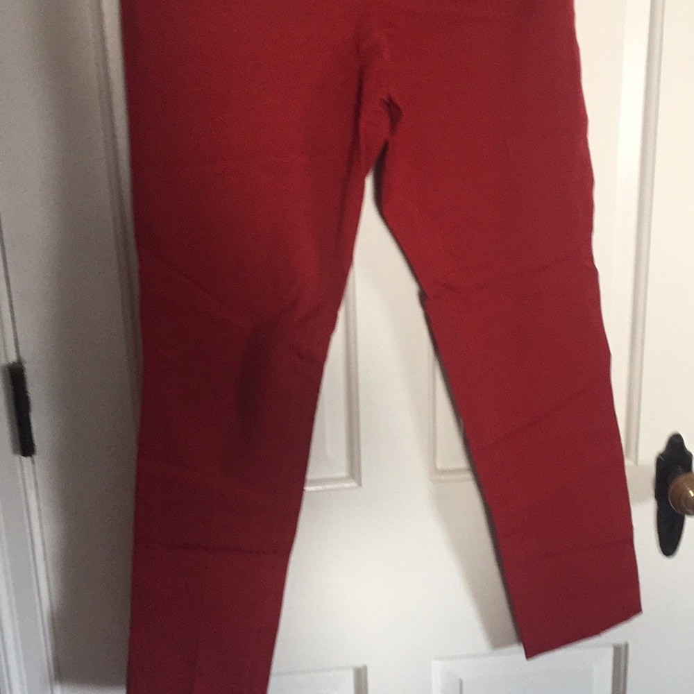 Red slim dress pants